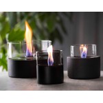 Lotus 12 γυάλινο διάφανο επιτραπέζιο διακοσμητικό με εστία φωτιάς και μαύρο κεραμικό πλαίσιο 13x18 εκ Lotus 12 γυάλινο διάφανο επιτραπέζιο διακοσμητικό με εστία φωτιάς και μαύρο κεραμικό πλαίσιο 13x18 εκ