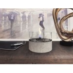 Café 18 γυάλινο διάφανο επιτραπέζιο διακοσμητικό με εστία φωτιάς και γκρι πλαίσιο από πορσελάνη 18x13 εκ Café 18 γυάλινο διάφανο επιτραπέζιο διακοσμητικό με εστία φωτιάς και γκρι πλαίσιο από πορσελάνη 18x13 εκ
