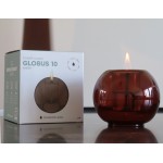 Globus 10 γυάλινο επιτραπέζιο διακοσμητικό σε καφέ απόχρωση με εστία φωτιάς 11x9 εκ Globus 10 γυάλινο επιτραπέζιο διακοσμητικό σε καφέ απόχρωση με εστία φωτιάς 11x9 εκ