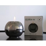 Globus 10 γυάλινο επιτραπέζιο διακοσμητικό σε γκρι απόχρωση με εστία φωτιάς 11x9 εκ Globus 10 γυάλινο επιτραπέζιο διακοσμητικό σε γκρι απόχρωση με εστία φωτιάς 11x9 εκ