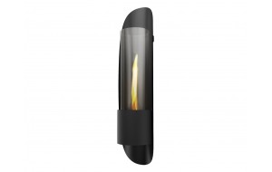 Cycloflame μεταλλικό επιτοίχιο τζάκι σε μαύρη απόχρωση με εστία φωτιάς 17x18x81 εκ