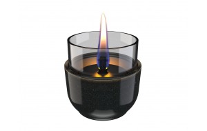 Violet 8 διακοσμητικό κερί από πορσελάνη σε μαύρη απόχρωση με εστία φωτιάς 9x8 εκ