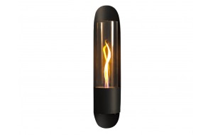 Cycloflame μεταλλικό επιτοίχιο τζάκι σε μαύρη απόχρωση με εστία φωτιάς 17x18x81 εκ