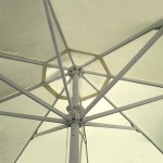 Ομπρέλα κήπου αλουμινίου στρογγυλή εκρού 300 εκ