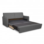 Fabianna γωνιακός καναπές κρεβάτι με αποθηκευτικό χώρο και υφασμάτινη επένδυση σε γκρι απόχρωση 240x149 εκ