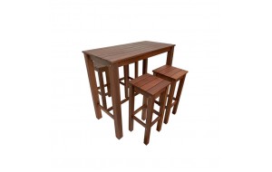 Bar set πέντε τεμαχίων από ξύλο Meranti