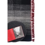 Urban Cotton Kilim Tessa Red Dalia Royal Carpet βαμβακερό χαλί κιλίμι σε γκρι απόχρωση με κόκκινο φινίρισμα και επιλογή διαστάσεων