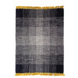 Urban Kilim Tessa Gold βαμβακερό χαλί κιλίμι σε γκρι απόχρωση με χρυσά κρόσια  και επιλογή διαστάσεων 