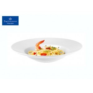 Meran πορσελάνινο πιάτο spaghetti στρογγυλό λευκό σετ των δύο τεμαχίων 27 εκ
