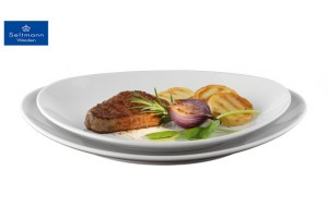 Meran πορσελάνινο πιάτο steak λευκό σετ των έξι τεμαχίων 29x23 εκ