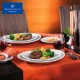 Meran πορσελάνινο πιάτο steak λευκό σετ των δύο τεμαχίων 34x28 εκ