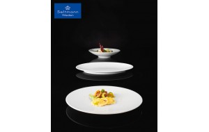 Coup fine dining πορσελάνινο πιάτο στρογγυλό λευκό σετ των έξι τεμαχίων 22 εκ