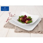 Coup fine dining πορσελάνινο πιάτο βαθύ τετράγωνο λευκό σετ των έξι τεμαχίων 22 εκ