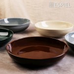 Terra Sand μπεζ σαλατιέρα από πορσελάνη στρογγυλή σετ δύο τεμαχίων 28x5.4 εκ