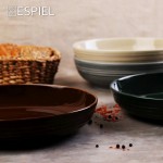 Terra Earth καφέ σαλατιέρα από πορσελάνη στρογγυλή σετ δύο τεμαχίων 25x6.6 εκ