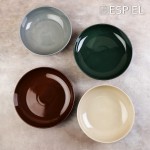 Terra Earth καφέ σαλατιέρα από πορσελάνη στρογγυλή σετ δύο τεμαχίων 25x6.6 εκ