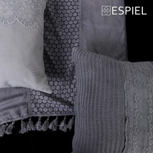 Vintage μαξιλάρι διακόσμησης σε γκρι χρώμα 45x45 εκ