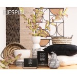 Ethnic κεραμικό βάζο λευκό με μαύρο μοτίβο 12x12x37.5 εκ