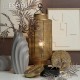 Κουτί γκρι με καπάκι χρυσής απόχρωσης με τύπωμα φύλλου από αλουμίνιο στρογγυλό 16.5x16.5x8 εκ