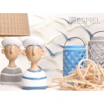 Κεραμικό φανάρι διακοσμητικό γκρι 12.5x12.5x20.5 εκ