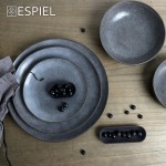 Etna Step πιάτο γκρι βαθύ σετ τεσσάρων τεμαχίων 17.5x4.5 εκ