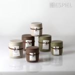 Homemade Spa κεραμικό αρωματικό κερί σε καφέ χρώμα με 14 ώρες καύσης σετ έξι τεμαχίων 8x8 εκ