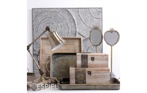 Vintage επιτραπέζιος καθρέπτης σε σχήμα καρδιάς 14x13x47 εκ