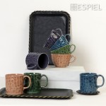 Κούπα σφυρήλατη καφέ σετ έξι τεμαχίων 13.5x11x7.5 εκ