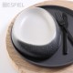 Pebble πιάτο σε σχήμα βότσαλο σε γκρι και λευκό χρώμα 23x18x7 εκ