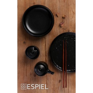 Mianmar πιατάκι μαύρο σετ τεσσάρων τεμαχίων 15x15x4.4 εκ 