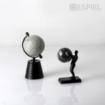 Διακοσμητική περιστερφόμενη υδρόγειος σε γκρι χρώμα σετ τεσσάρων τεμαχίων 9x8x17.5 εκ