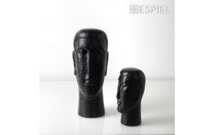 Διακοσμητική κεραμική φιγούρα κεφάλι σε μαύρο χρώμα 12x24 εκ