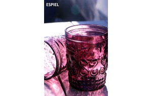 Oxford ποτήρι ανάγλυφο για ουίσκι σε μωβ χρώμα σετ των έξι τεμαχίων 9x11 εκ