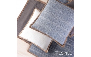 Διακοσμητικό boho μαξιλάρι τετράγωνο σε μπλε απόχρωση 45 εκ