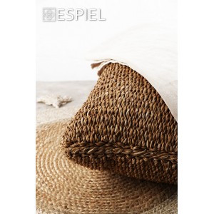 Μαξιλάρα πουφ από seagrass 65x65x20 εκ