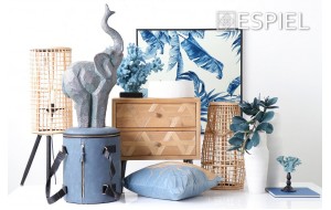 Επιτραπέζια διακοσμητική κεραμική φιγούρα ελέφαντα σε γκρι χρώμα 33x19x67 εκ