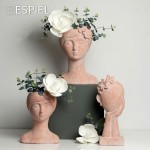 Κεραμική φιγούρα προσώπου κασπώ σε μπεζ απόχρωση 28x21x38 εκ
