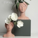 Κεραμική φιγούρα προσώπου κασπώ σε μπεζ απόχρωση 28x21x38 εκ