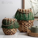 Φαναρι Με Λαβη Ψαθινο M Μπεζ/Πρασινο D22,5Ek