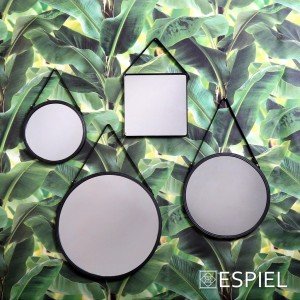 Minimal μεταλλικός καθρέπτης τετράγωνος με μαύρο πλαίσιο 30 εκ