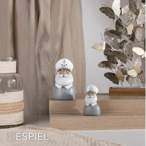 Καπετάνιος διακοσμητικός γκρι σετ τέσσερα τεμάχια 6.5x5x11.5 εκ