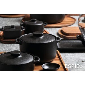 Κατσαρολάκι Lava stoneware σε μαύρο χρώμα 22x17x10 εκ