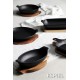 Lava σκεύος για σαγανάκι stoneware στρογγυλό σε μαύρο χρώμα σετ των δύο τεμαχίων  24x21x6 εκ