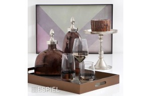 Allegra γυάλινο ποτήρι ουίσκι σε διάφανο με πλατινέ χρώμα σετ των έξι τεμαχίων 7x11 εκ
