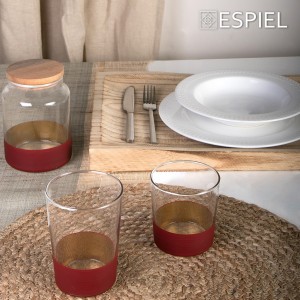 Alfa γυάλινο ποτήρι νερού κόκκινο σετ έξι τεμάχια 8.8x12.05 εκ