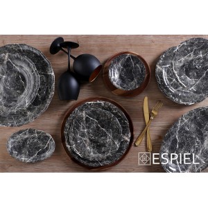 Marble μπωλ φαγητού σε μαύρο χρώμα σετ των έξι τεμαχίων 15 εκ