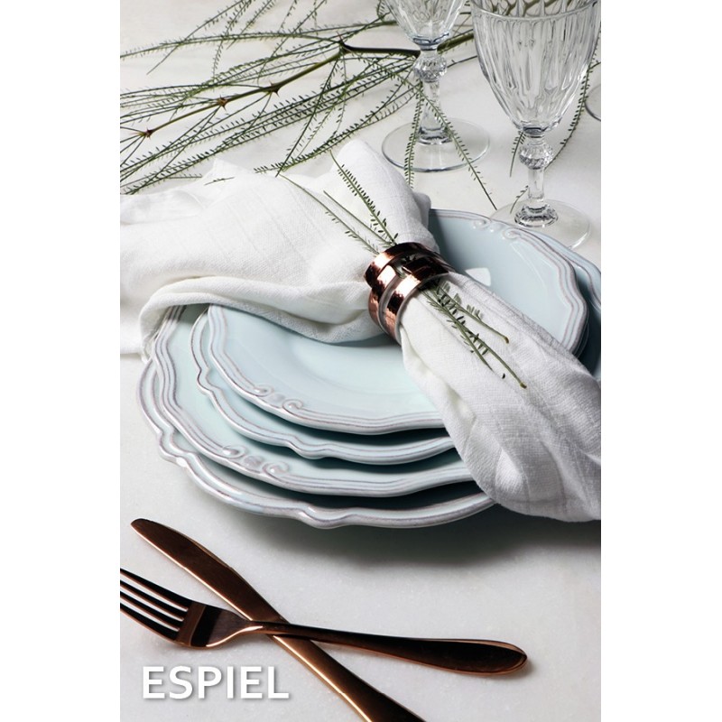 Tiffany πιάτο φαγητού βαθύ σε γαλάζιο χρώμα σετ των έξι τεμαχίων 24x3 εκ