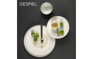 Zen Sun ρηχό πιάτο από πορσελάνη με γκρι επιφάνεια σετ τεσσάρων τεμαχίων 28 εκ