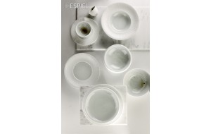 Zen Sun βαθύ πιάτο από πορσελάνη με γκρι επιφάνεια σετ τεσσάρων τεμαχίων 26 εκ