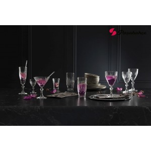 Diamond Martini διάφανο ποτήρι κολωνάτο γυάλινο σετ έξι τεμαχίων 11.7x15 εκ